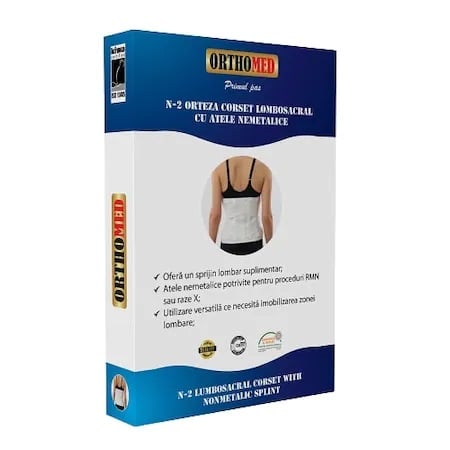 Orteza corset lombosacral cu atele nemetalice marimea S