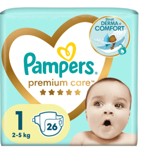 PAMPERS 1 PREMIUM CARE NEWBORN 2-5KG 26 BUC (SP)