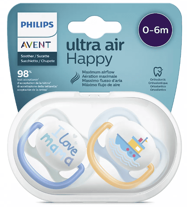 PHILIPS AVENT SCF080/01 SUZETE ULTRA AIR 0-6 LUNI, DESIGN TEXT, BAIETI X 2 BUC 1 PHILIPS AVENT SCF080/01 SUZETE ULTRA AIR 0-6 LUNI