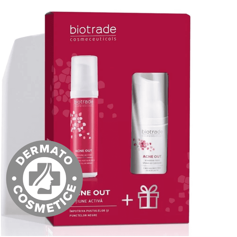Pachet Acne Out Lotiune activa 60ml + Spuma de curatare 20ml Gratuit