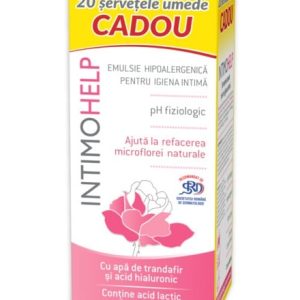 Pachet Emulsie hipoalergenica pentru igiena intima Intimohelp 400ml + Servetele umede 20 bucati Gratuit