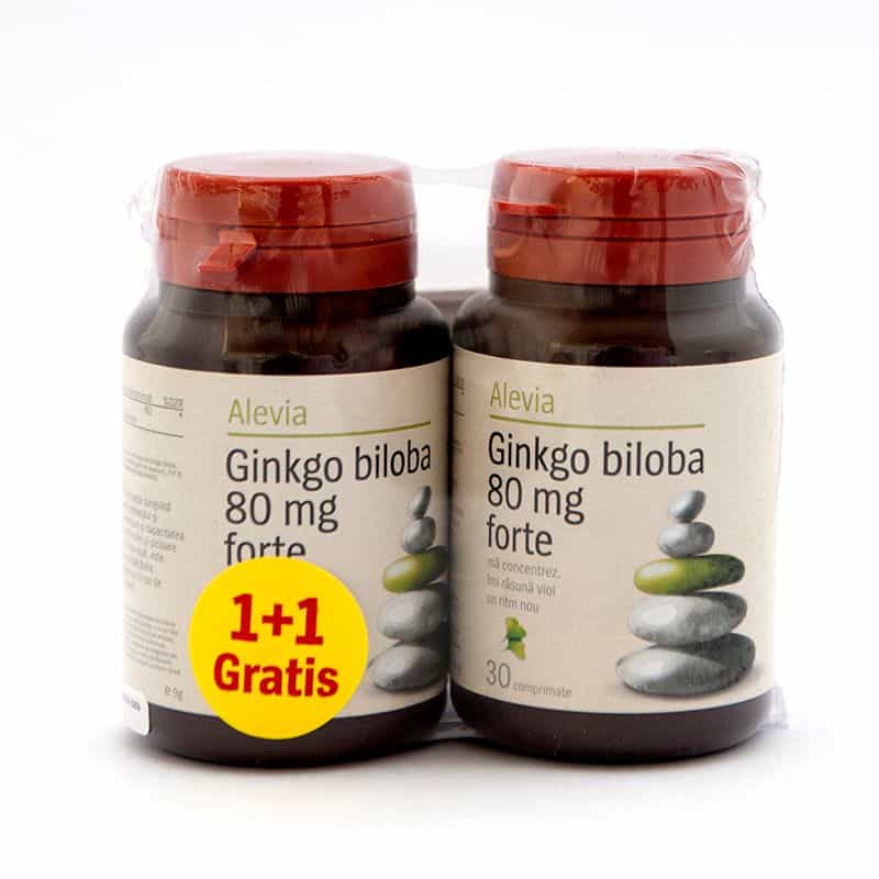 Pachet Ginkana Ginkgo biloba 80mg forte 1+1 Gratuit