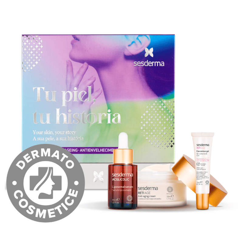 Pachet Ser Aglicolic 30ml + Crema de fata Reti Age 50ml + Gel de ochi Reti Age 15ml