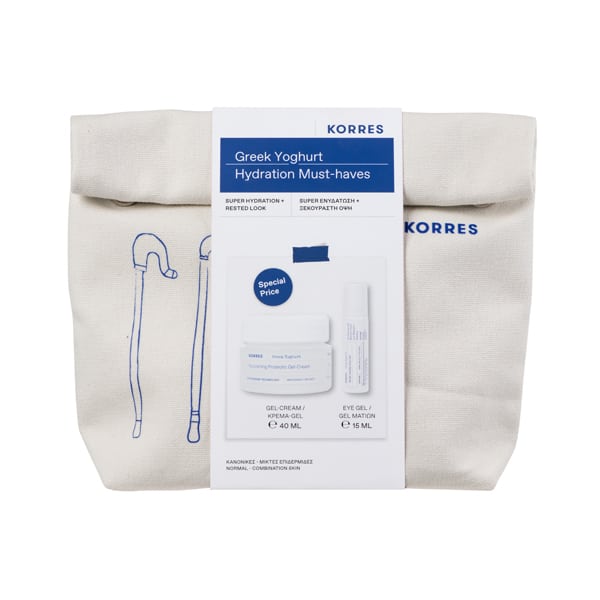 Pachet Yoghurt Gel-crema hranitoare 40ml + Ser pentru ochi 15ml, Korres – ofertă, preț și specificații