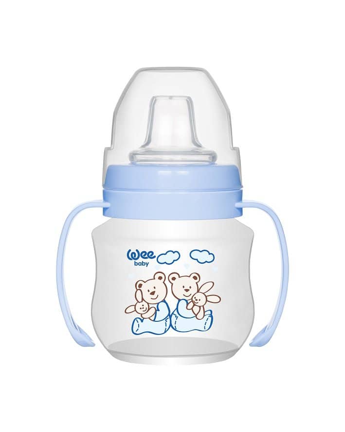 Pahar care nu curge cu maner, 125ml, Wee Baby 1 Pahar care nu curge cu maner