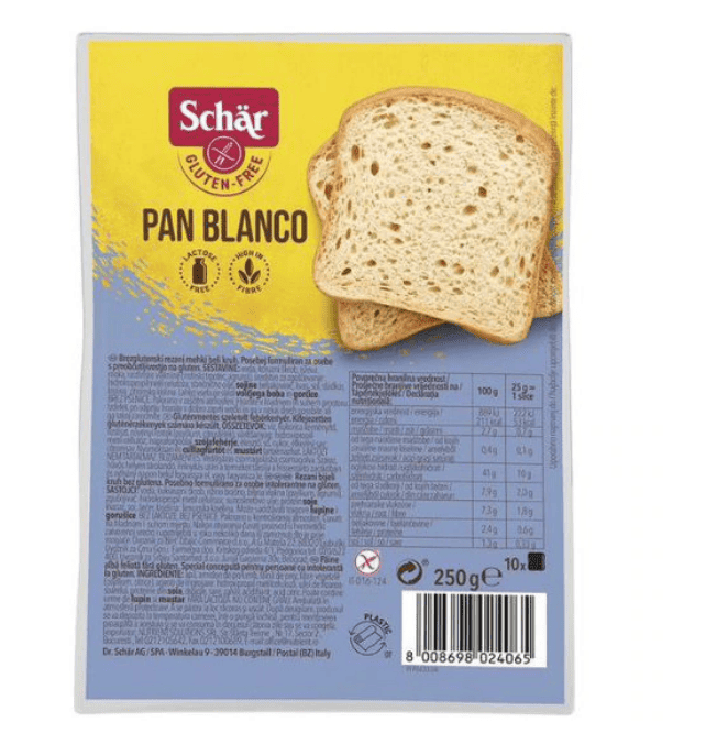 Paine feliata alba fara gluten Pan Blanco, 250g, Schar 1 Paine feliata alba fara gluten Pan Blanco