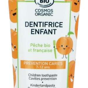 Pasta de dinti bio pentru copii prevenirea cariilor(7-12 ani) cu piersici