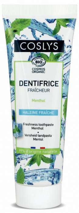 Pasta de dinti bio respiratie proaspata cu mentol, 100g, Coslys 1 Pasta de dinti bio respiratie proaspata cu mentol