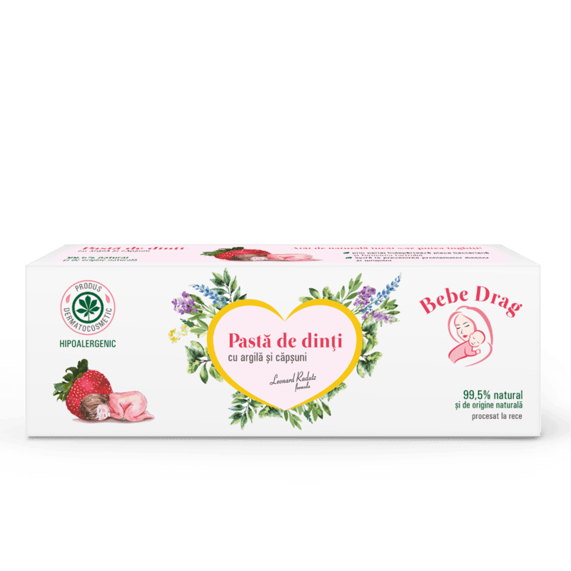 Pasta de dinti cu argila desilicata si capsuni