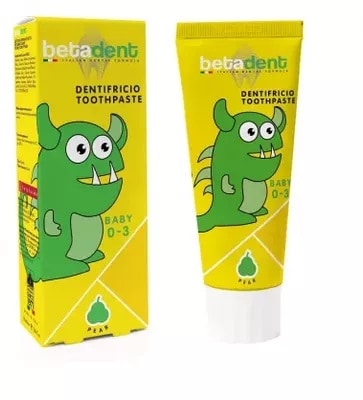 Pasta de dinti cu aroma de pere Baby 0-3, 75ml, Betadent 1 Pasta de dinti cu aroma de pere Baby 0-3