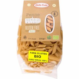 Paste penne din orez brun Bio