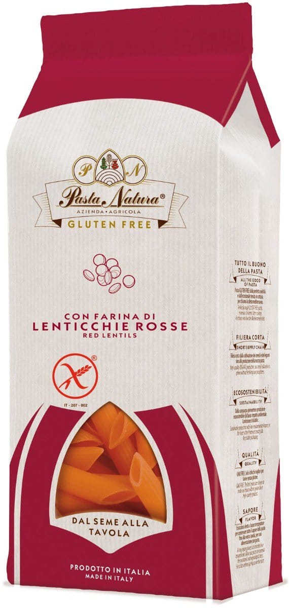 Penne bio din linte rosie fara gluten, 250g, Pasta Natura 1 Penne bio din linte rosie fara gluten