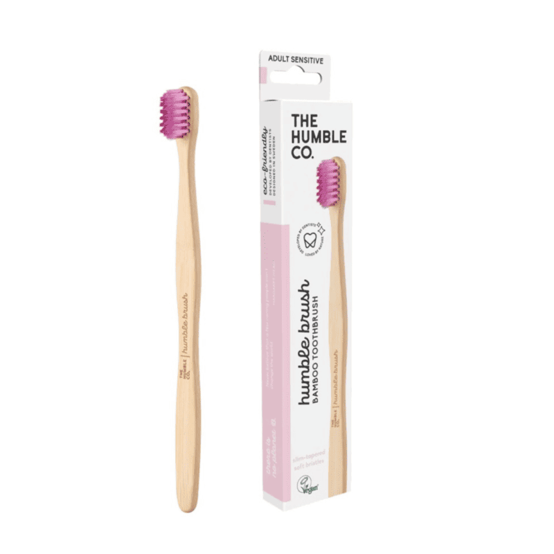 Periuta de dinti din bambus White Pink