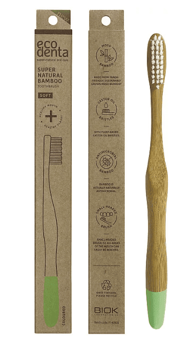 Periuta de dinti din bambus cu par Soft, 1 bucata, Ecodenta 1 Periuta de dinti din bambus cu par Soft