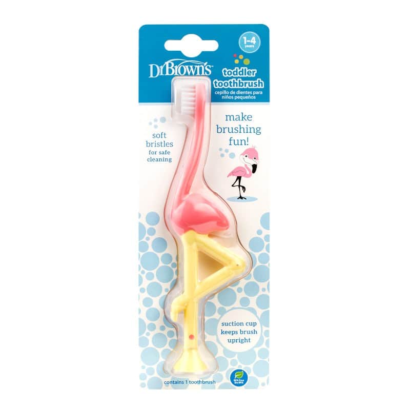 Periuta de dinti in forma de flamingo