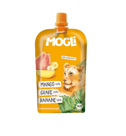 Piure banane-guava-mango Eco, 120g, Mogli 1 Piure banane-guava-mango Eco