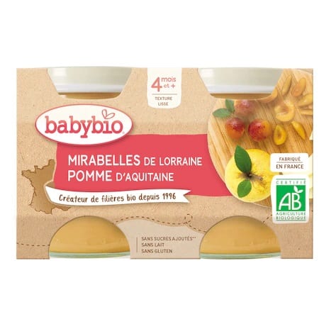 Piure bio din mere si corcoduse +4 luni