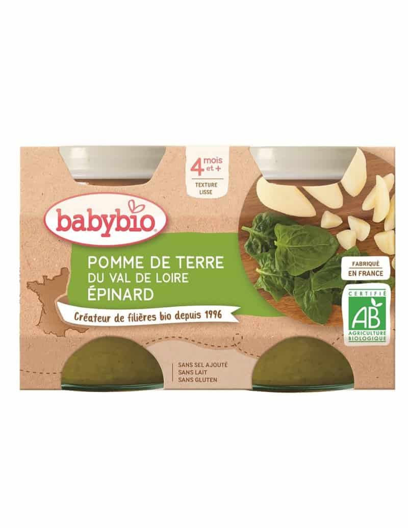 Piure de cartofi si spanac Bio, 2 x 130g, BabyBio 1 Piure de cartofi si spanac Bio