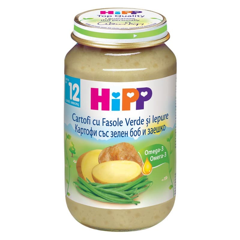 Piure de iepure cu cartofi și fasole verde