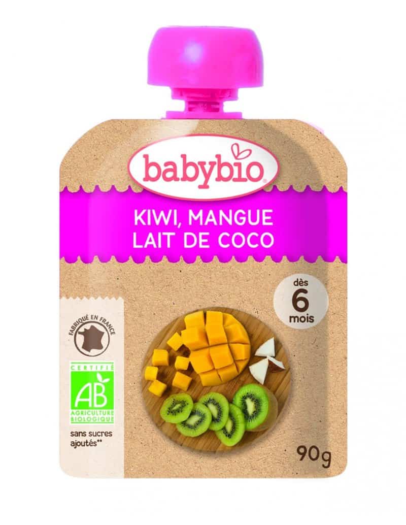 Piure de kiwi, mango si cocos Bio, 90g, BabyBio 1 Piure de kiwi