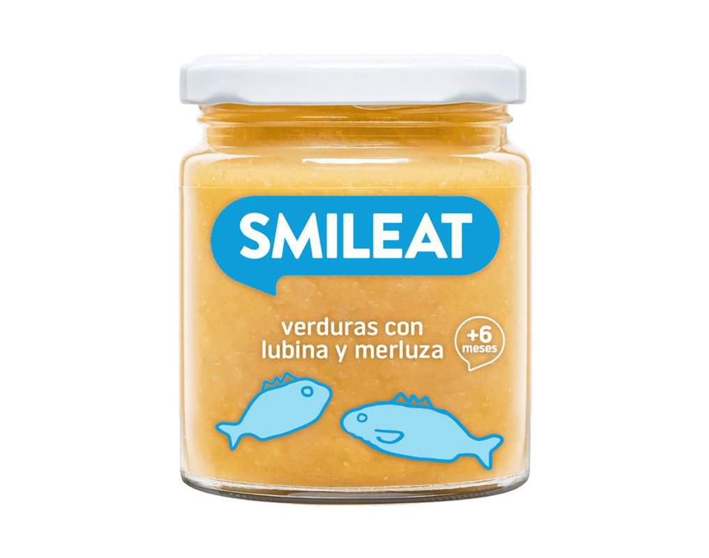Piure de legume cu merluciu, biban si ulei de masline Bio +8 luni, 230g, Smileat 1 Piure de legume cu merluciu
