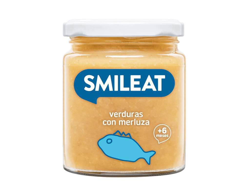 Piure de legume cu merluciu si ulei de masline Bio +6 luni, 230g, Smileat 1 Piure de legume cu merluciu si ulei de masline Bio +6 luni