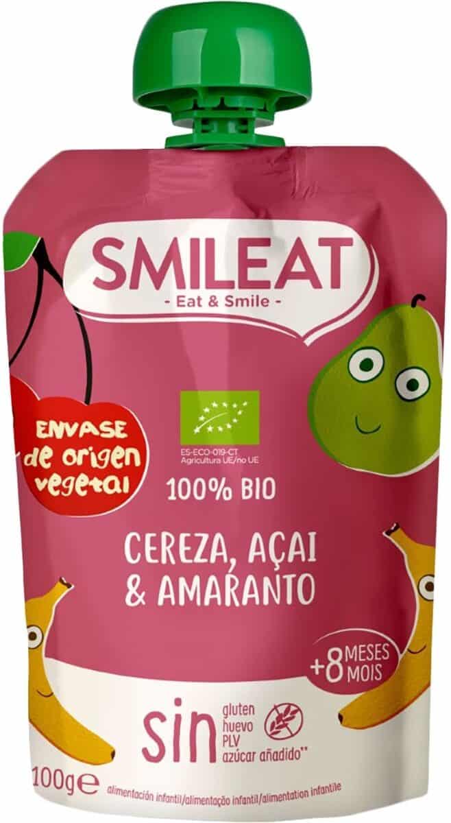 Piure din cirese & acai si amaranth +8 luni Bio, 100g, Smileat 1 Piure din cirese & acai si amaranth +8 luni Bio