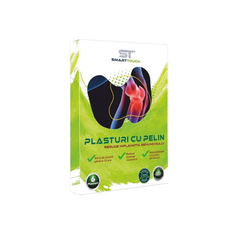 Plasturi cu pelin pentru dureri de genunchi, 6 bucati, Smart Touch 1 Plasturi cu pelin pentru dureri de genunchi