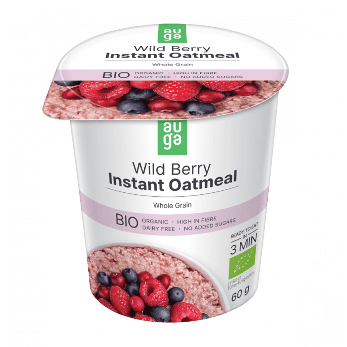 Porridge din ovaz integral cu fructe de padure Bio