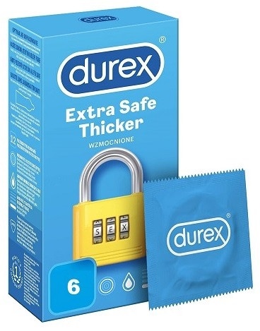 Prezervative Extra Safe, 6 bucati, Durex 1 Prezervative Extra Safe