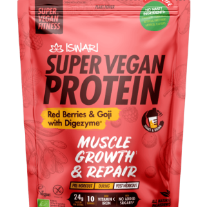 Proteina bio fructe rosii si goji cu digezyme Super Vegan