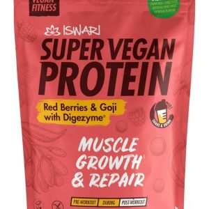 Proteina bio fructe rosii si goji cu digezyme Super Vegan