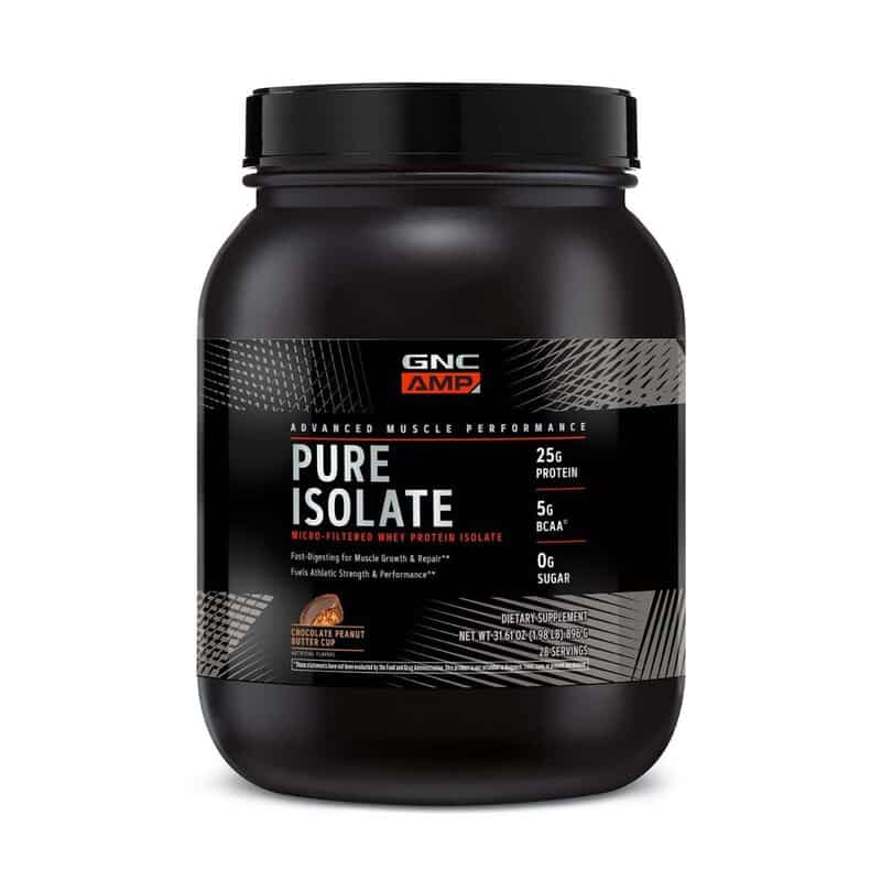 Proteina izolata din zer cu aroma de ciocolata si unt de arahide AMP Pure Isolate