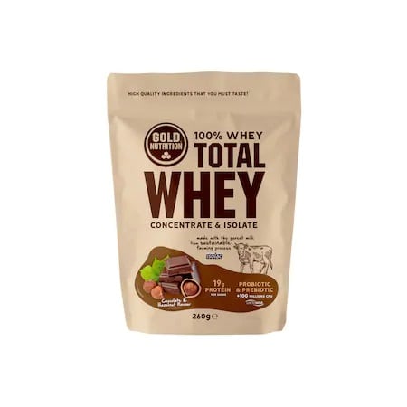 Pudra proteica Total Whey cu ciocolata si alune