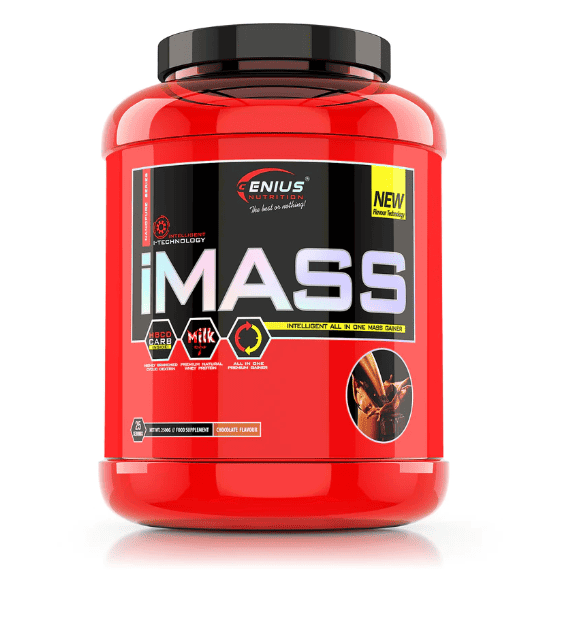 Pudra proteica cu aroma de ciocolata iMass, 2500g, Genius Nutrition 1 Pudra proteica cu aroma de ciocolata iMass