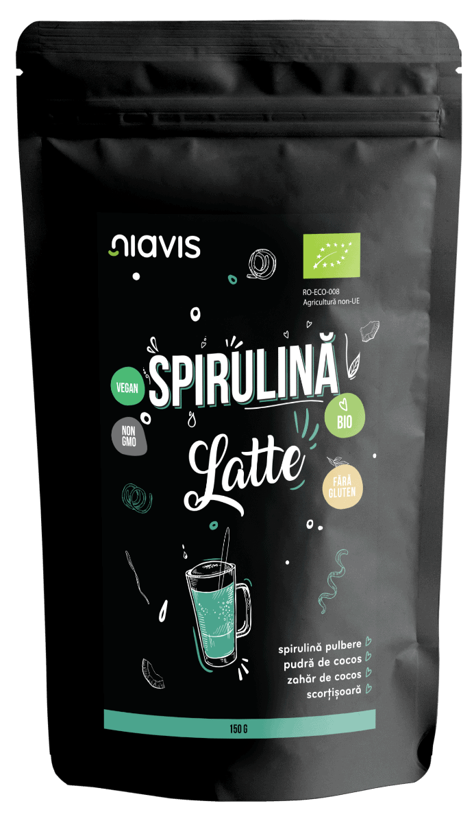 Pulbere ecologica Spirulina Latte, 150g, Niavis 1 Pulbere ecologica Spirulina Latte