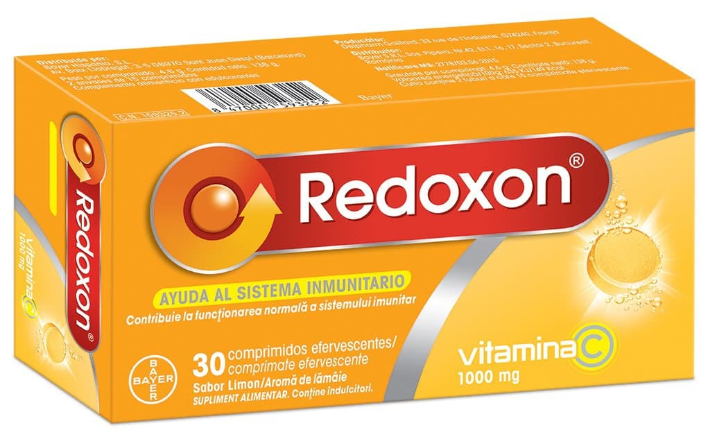 Redoxon cu aroma de lamaie, 30 comprimate efervescente, Bayer 1 Redoxon cu aroma de lamaie