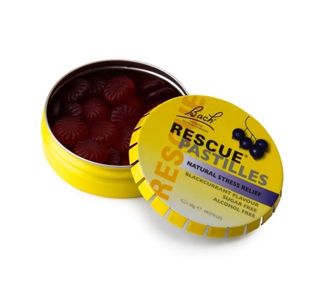 Remediu floral dropsuri cu aroma de coacaze negre Original Bach, 50g, Rescue Remedy 1 Remediu floral dropsuri cu aroma de coacaze negre Original Bach