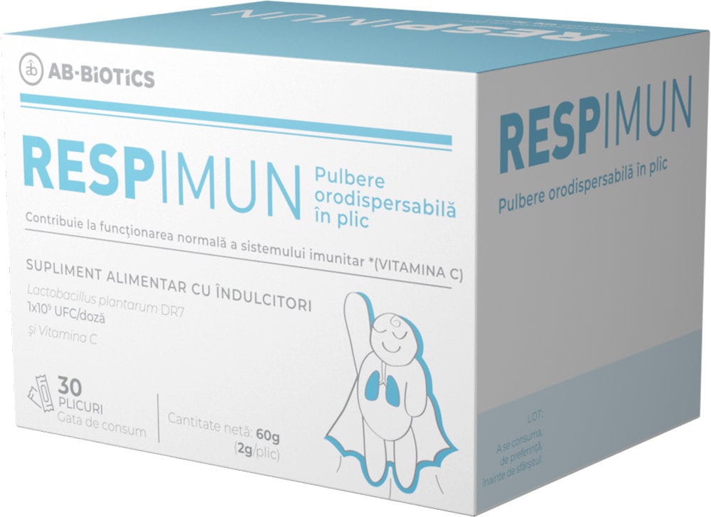 Respimun pulbere orodispersabila, 30 plicuri, Ab-Biotics 1 Respimun pulbere orodispersabila