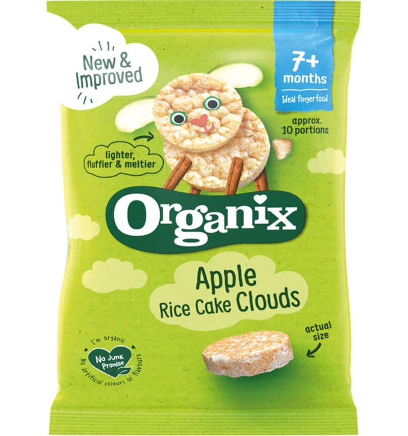 Rondele din orez expandat cu mere 7+ Bio, 50g, Organix 1 Rondele din orez expandat cu mere 7+ Bio