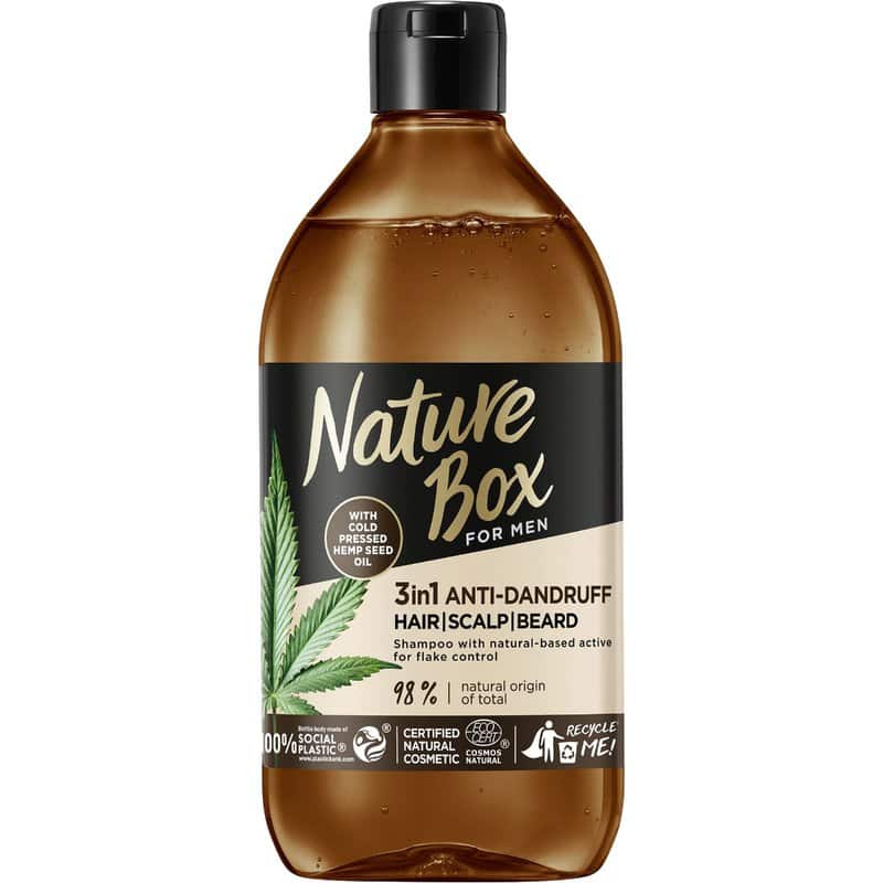 Sampon cu Ulei de Canepa 3 in 1 pentru Barbati - Nature Box 1 Sampon cu ulei de canepa 3 in 1 pentru barbati, 385ml, Nature Box