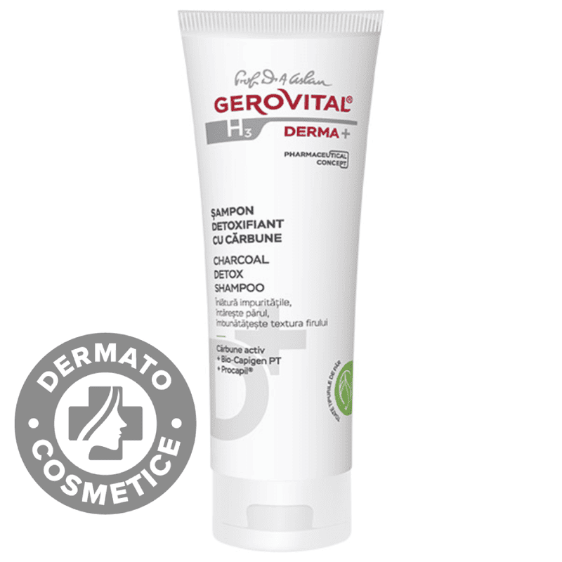 Sampon detoxifiant cu carbune H3 Derma+