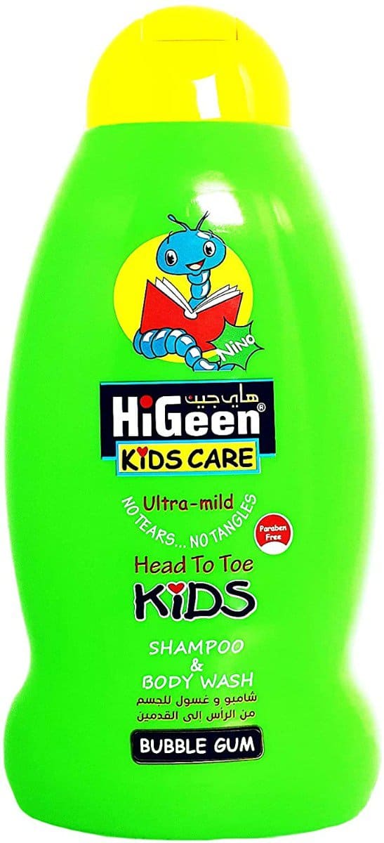 Sampon si gel de dus pentru copii fara parabeni cu Bubble Gum Nino, 500ml, HiGeen 1 Sampon si gel de dus pentru copii fara parabeni cu Bubble Gum Nino