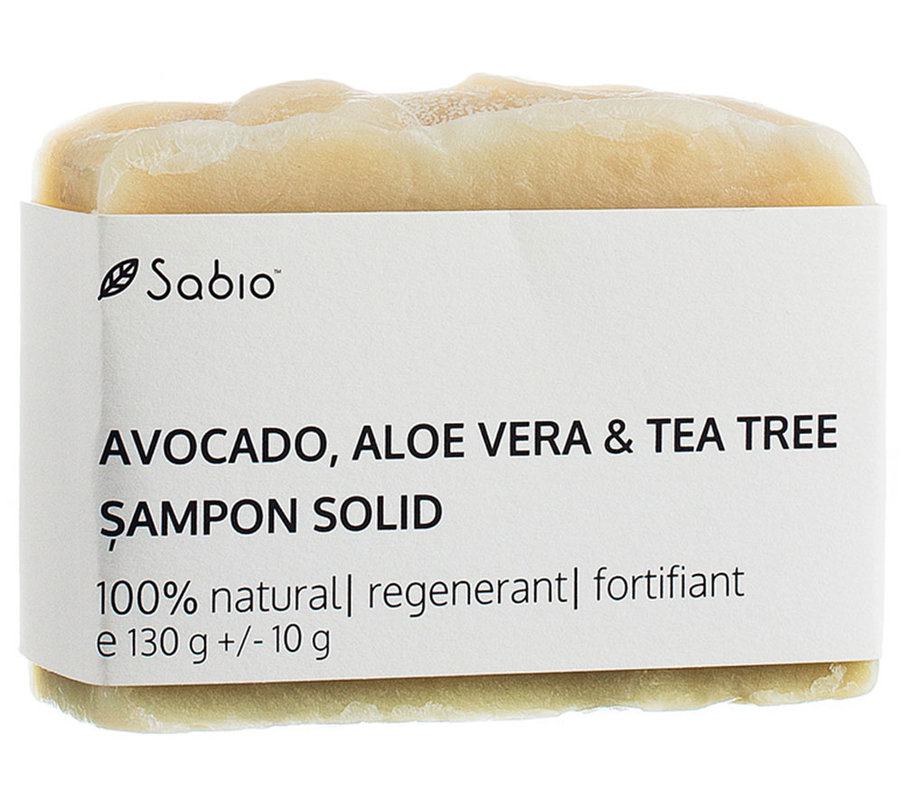 Sampon solid de Avocado, Aloe Vera si Tea Tree, 130g, Sabio 1 Sampon solid de Avocado