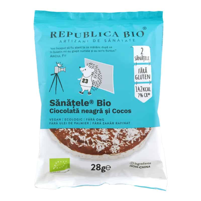 Sanatele bio cu ciocolata neagra si cocos ecologic fara gluten