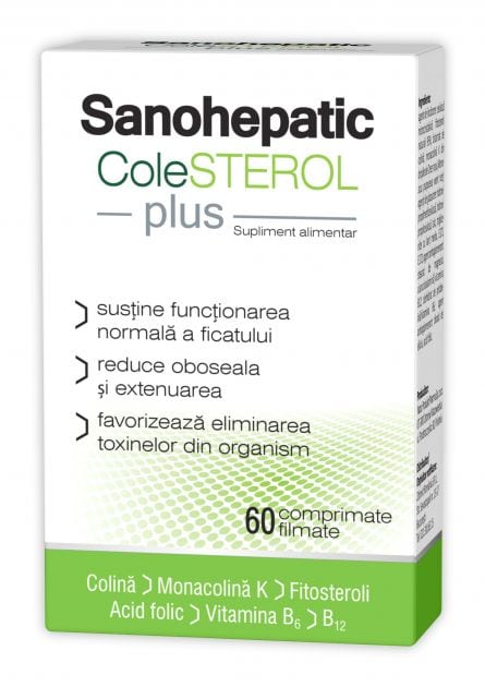 Sanohepatic Colesterol Plus, 60 comprimate filmate, Zdrovit 1 Sanohepatic Colesterol Plus