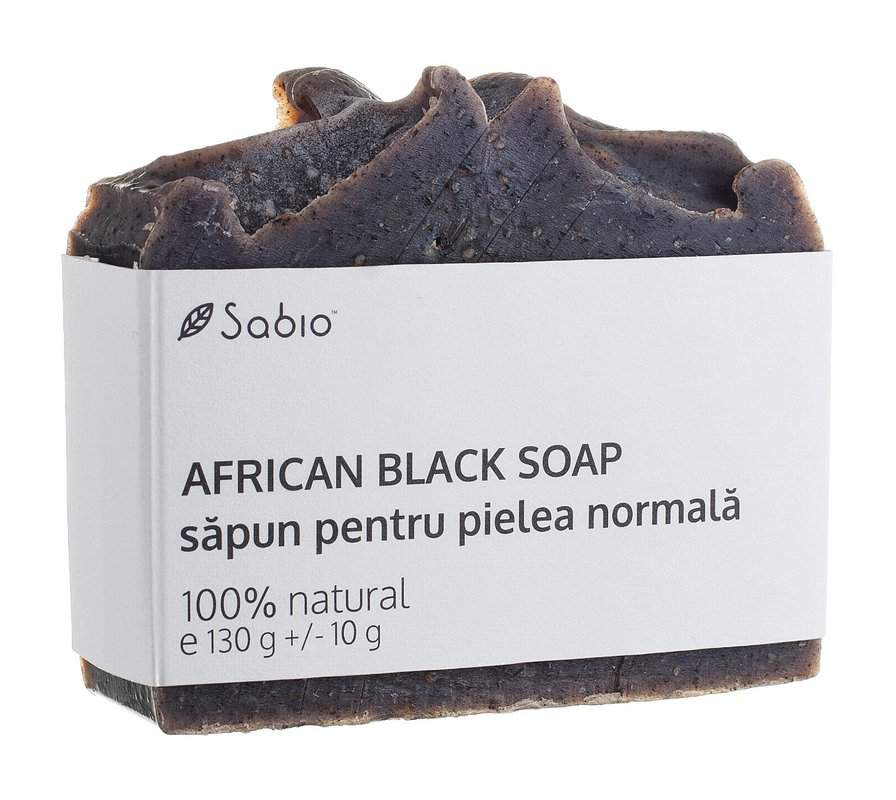 Sapun natural pentru pielea normala African Black Soap, 130g, Sabio 1 Sapun natural pentru pielea normala African Black Soap