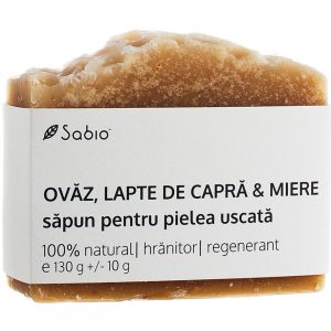Sapun natural pentru pielea uscata cu ovaz + lapte de capra si miere