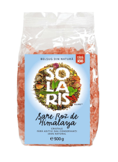 Sare roz de Himalaya Cristale, 500g, Solaris 1 Sare roz de Himalaya Cristale