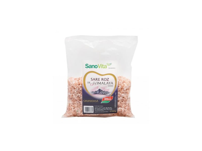Sare roz de Himalaya grunjoasa, 500g, SanoVita 1 Sare roz de Himalaya grunjoasa